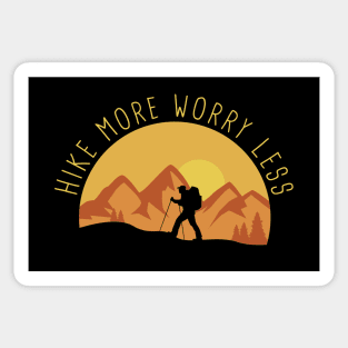 HIKE MORE WORRY LESS MOUNTAIN LANDSCAPE Sticker